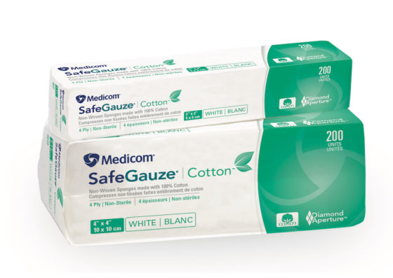 SafeGauze® Cotton™ Compresses de gaze non-tissée de qualité supérieure