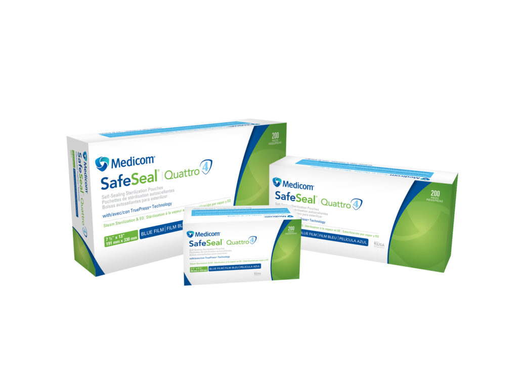 Medicom® Safe-Seal® Quattro Self-Sealing Sterilization Pouches with ...