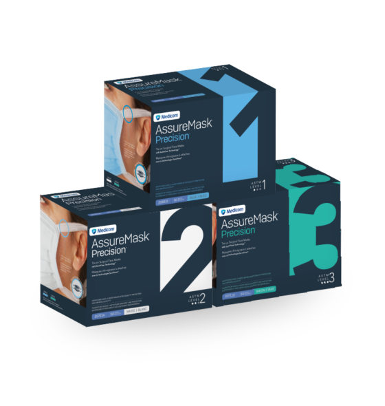 AssureMask Precision™ Masques chirurgicaux à attaches avec la technologie SureView<sup>MC</sup>