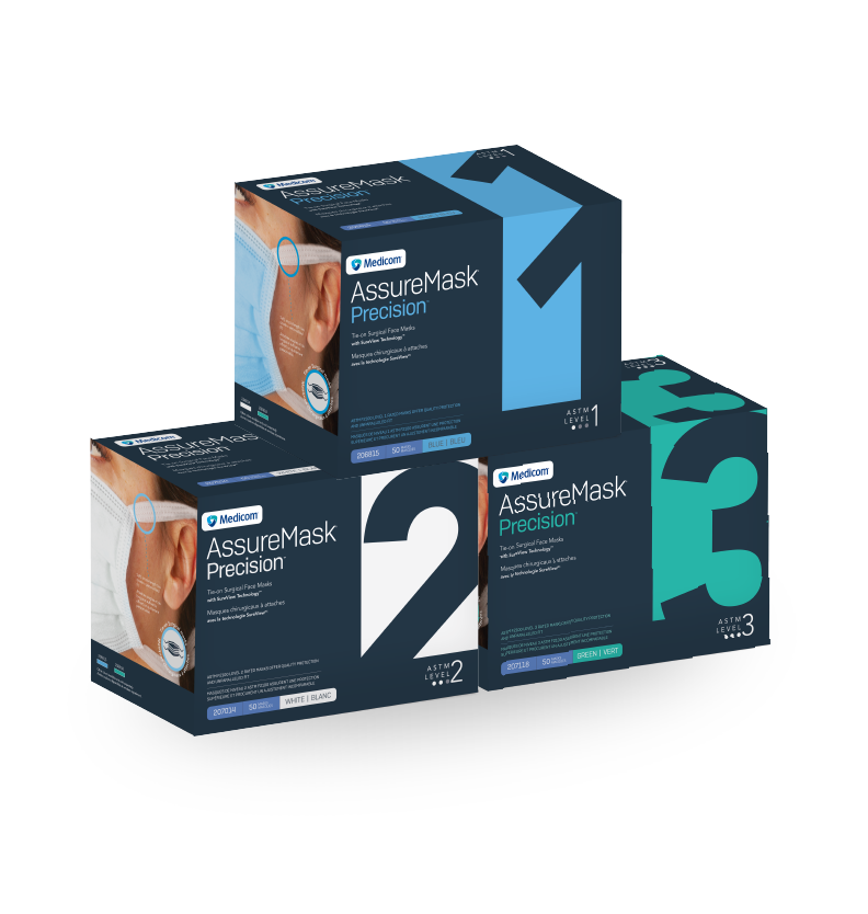 AssureMask Precision™ Surgical Tie-On Masks with SureView 